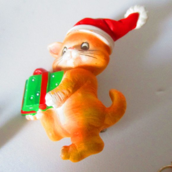 Christmas Vintage Costume Jewelry Lot Earrings Pins - Picture 8 of 10